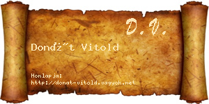Donát Vitold névjegykártya